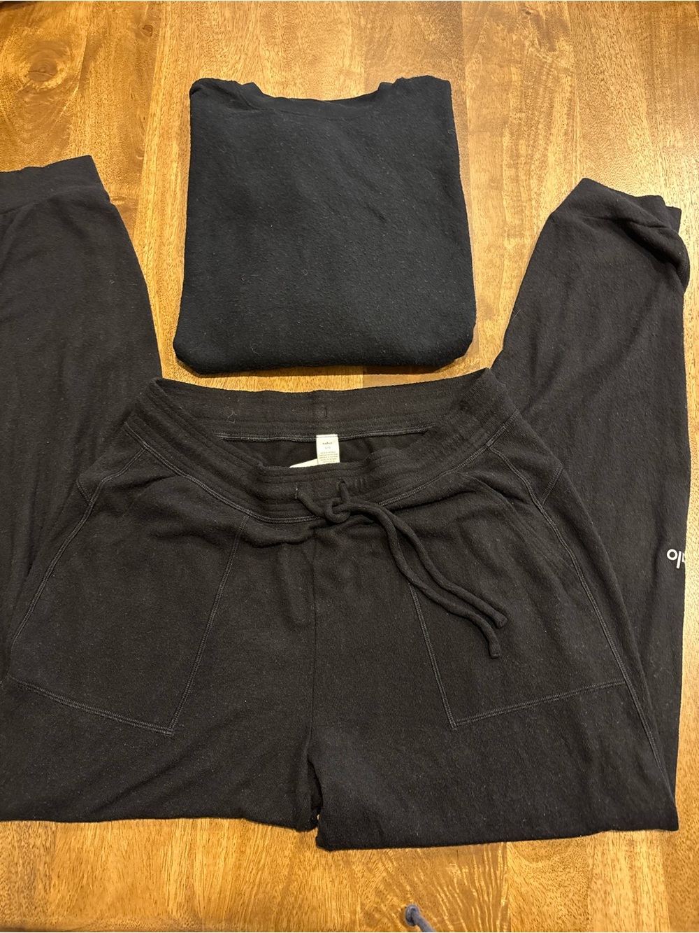 ALO Yoga Black Drawstring Waist Lounge Pants